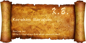 Kerekes Barabás névjegykártya